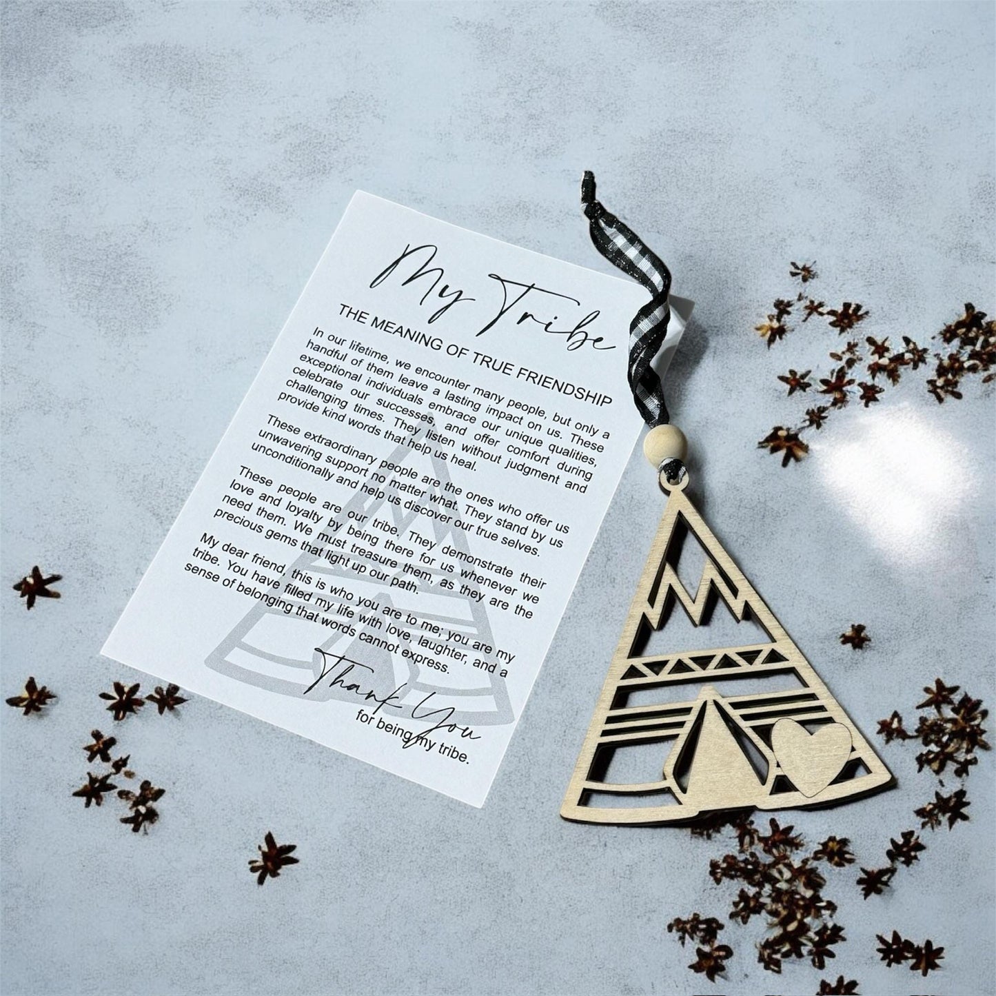 My Tribe Mountain Ornament with Heartfelt Note