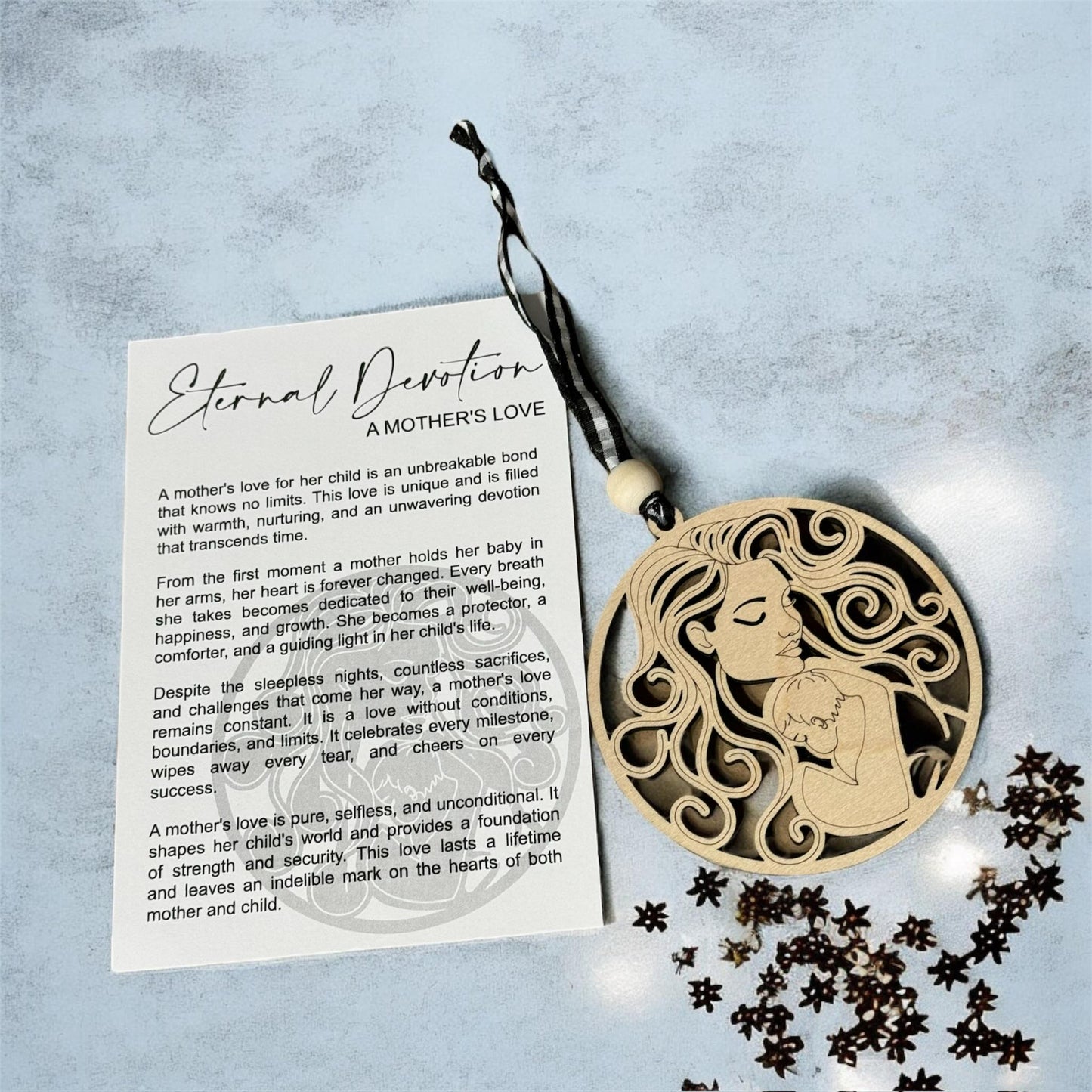 Eternal Devotion Mother and Child Christmas Ornament with Heartfelt Note