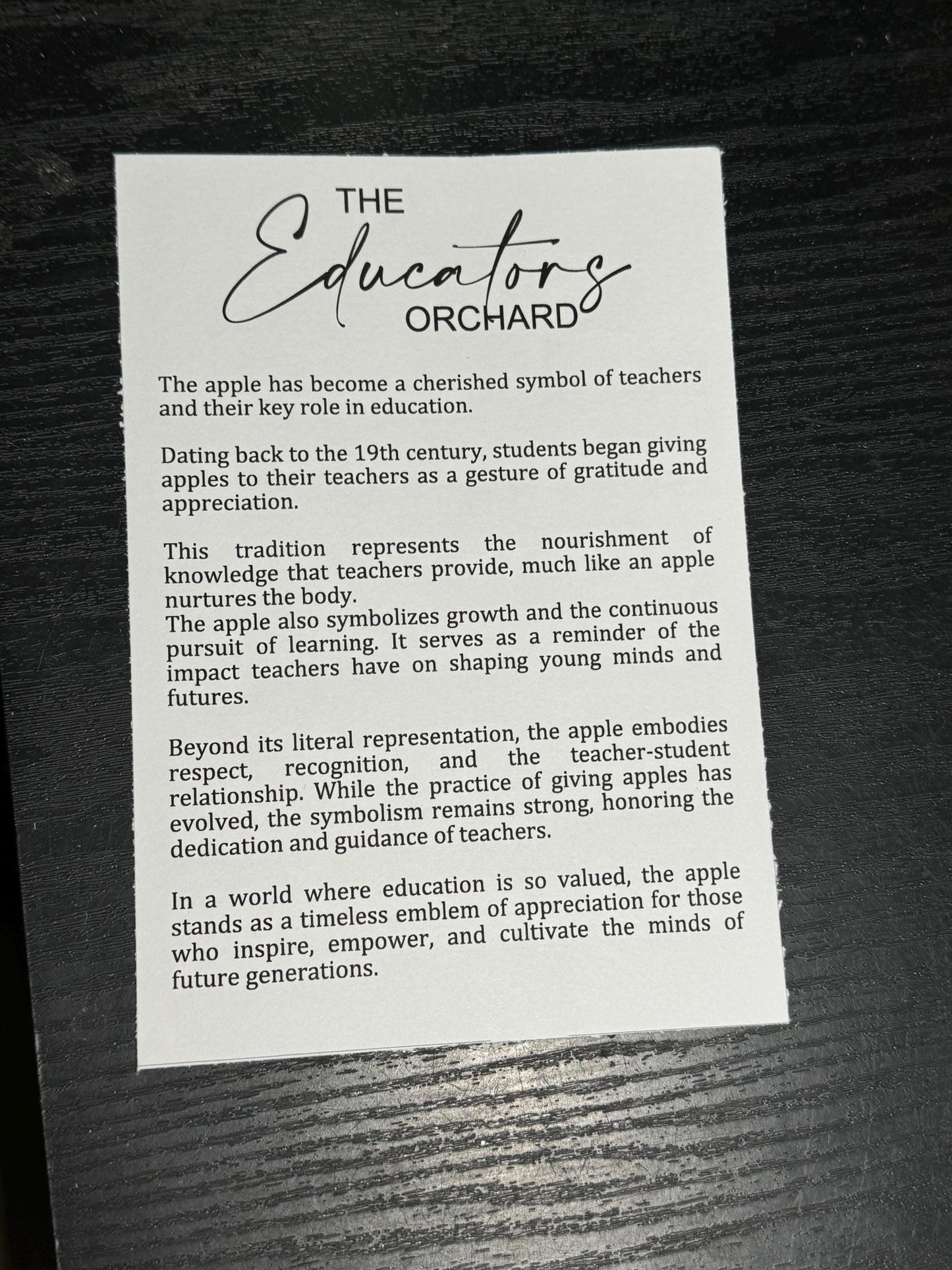 The Educator’s Orchard Apple Christmas Ornament with Heartfelt Note