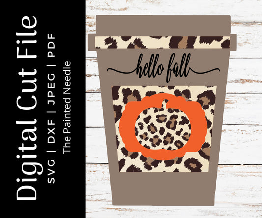 Fall Coffee Cup SVG, Pumpkin Design (Digital Download)