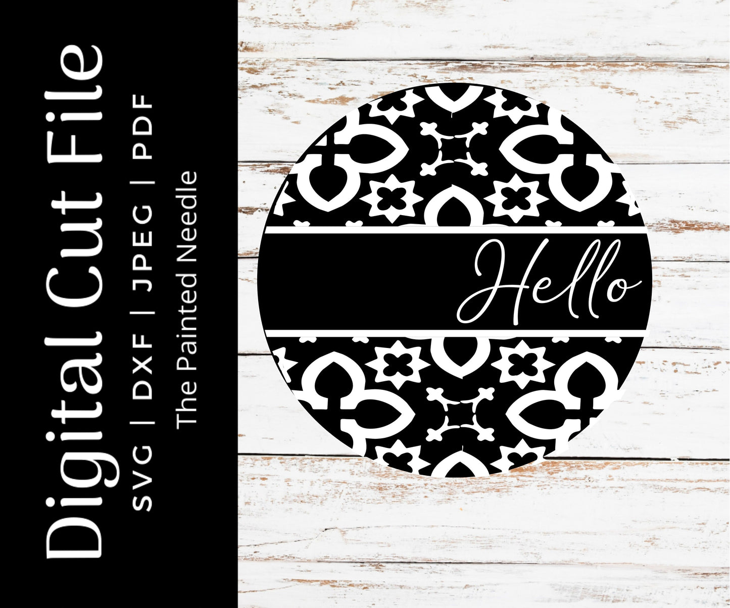 Tile Design Door Hanger SVG, Moroccan Tile Cut File (Digital Download)
