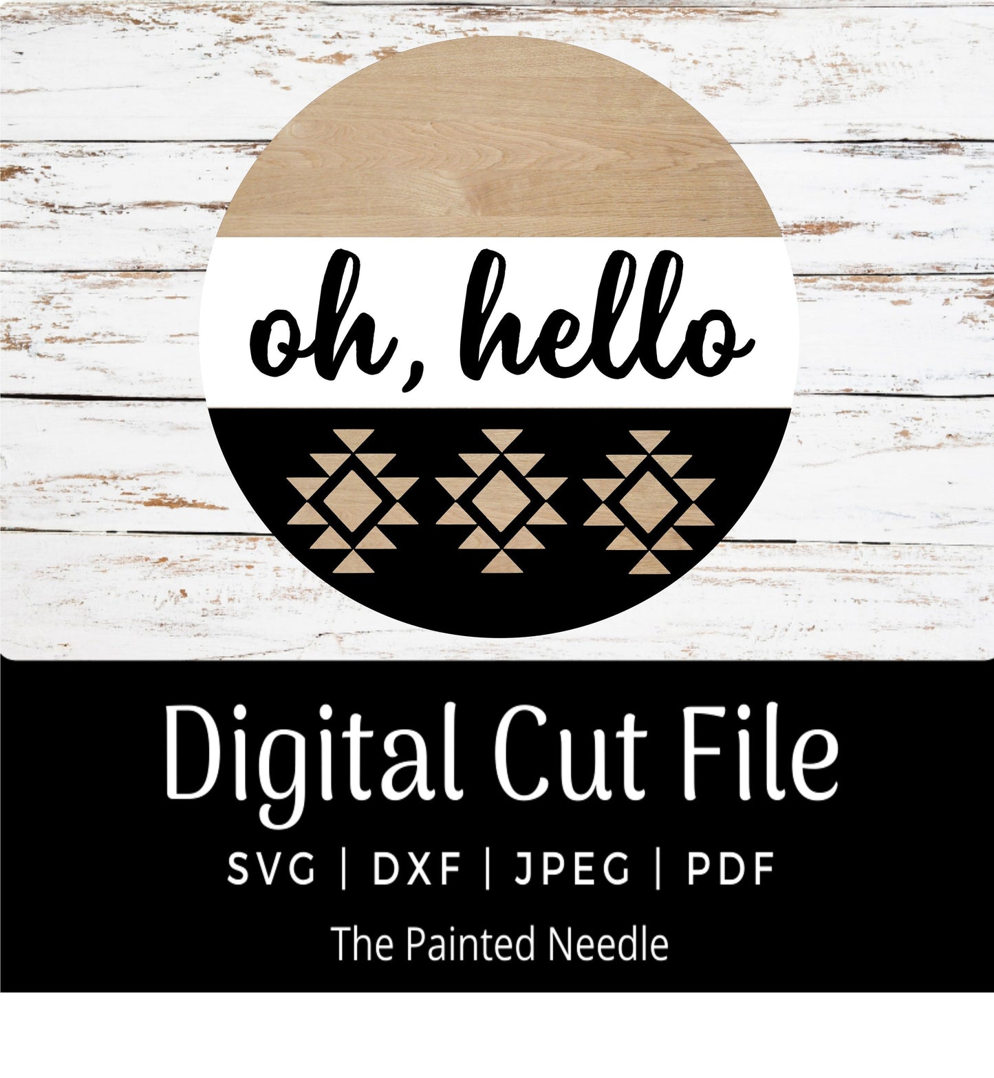 Aztec Door Hanger SVG, Tribal Silhouette Cut File (Digital Download)