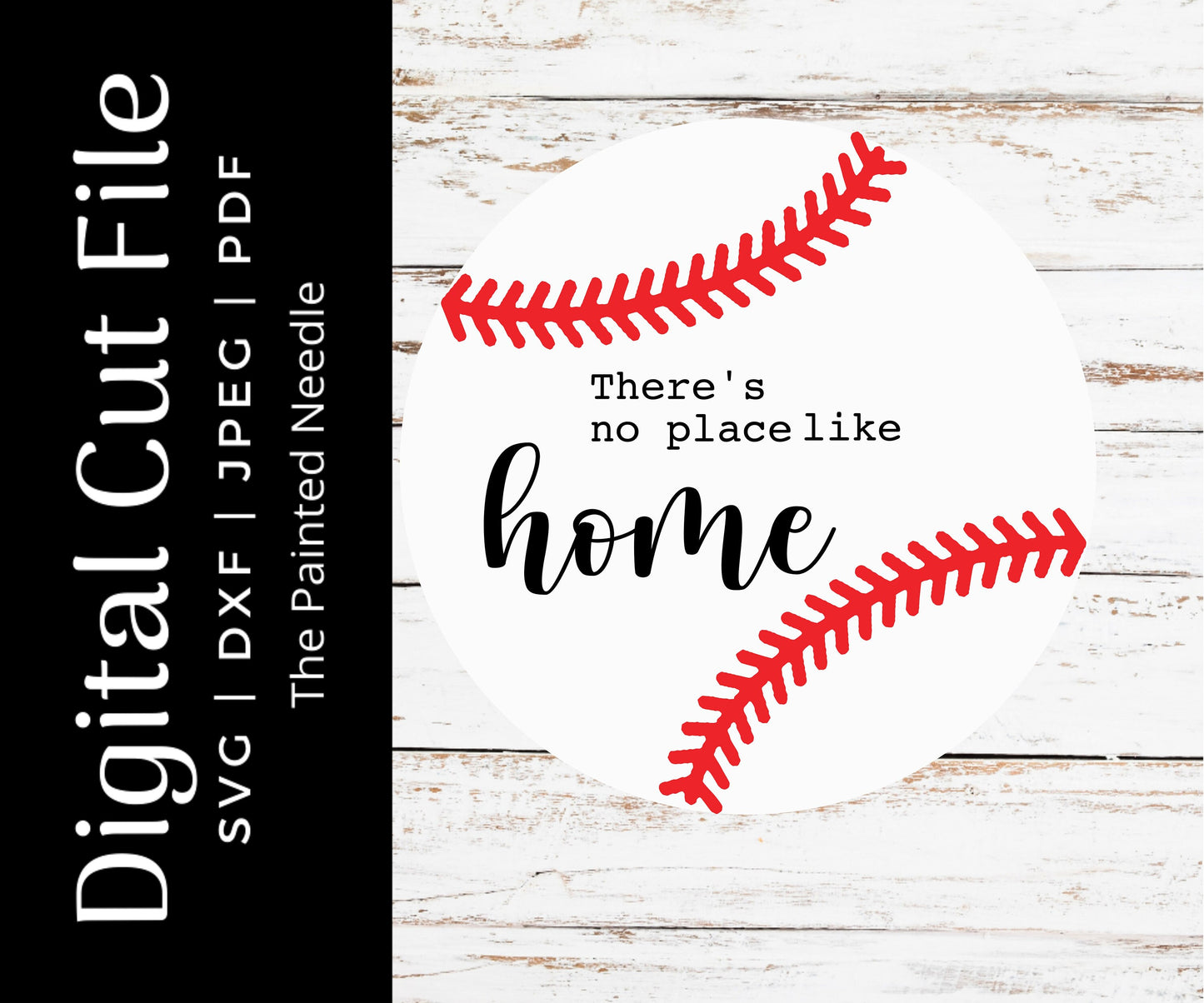 Baseball Door Hanger SVG, There's No Place Like Home (Digital Cut File)