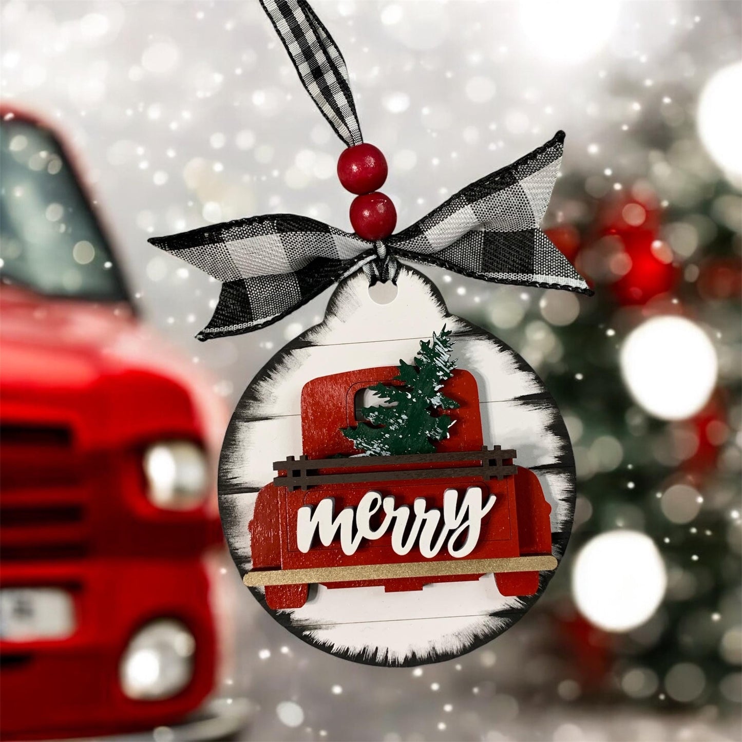 Merry Farmhouse Truck Ornament
