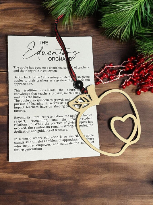 The Educator’s Orchard Apple Christmas Ornament with Heartfelt Note