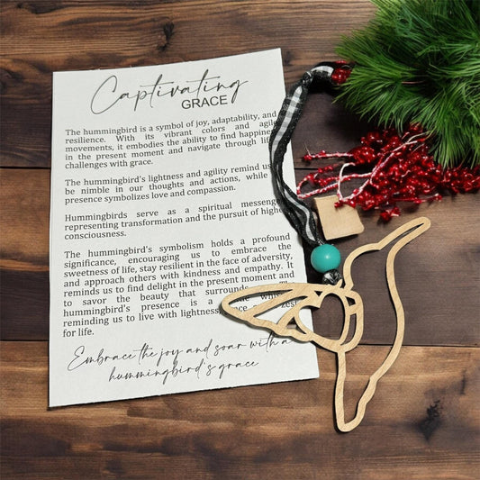 Captivating Grace Hummingbird Ornament with Inspirational Note