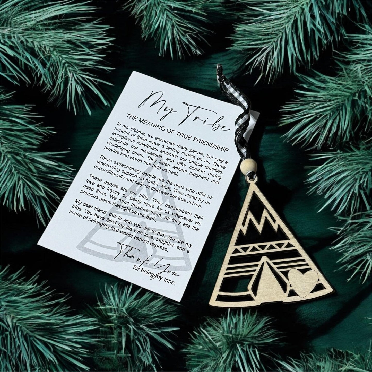 My Tribe Mountain Ornament with Heartfelt Note