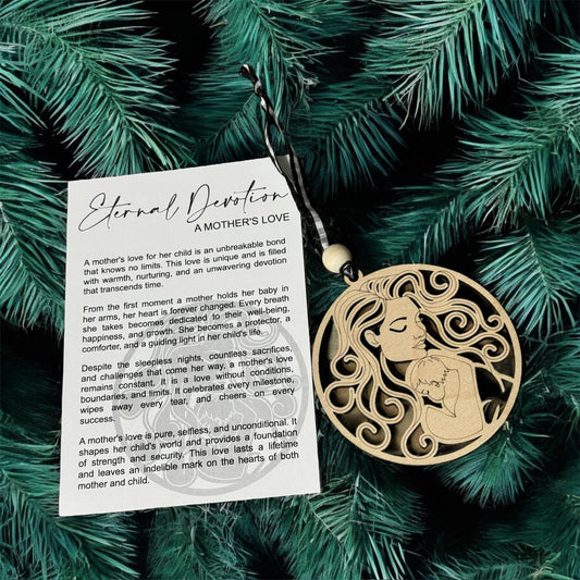 Eternal Devotion Mother and Child Christmas Ornament with Heartfelt Note