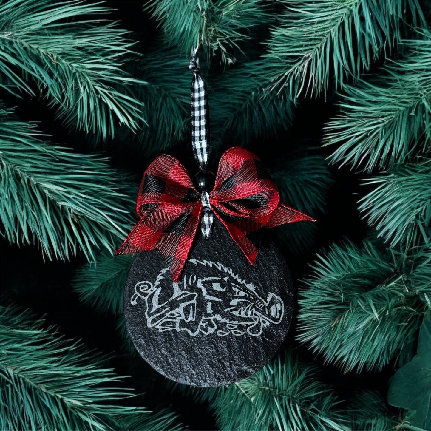 Arkansas Razorback Slate Christmas Ornament