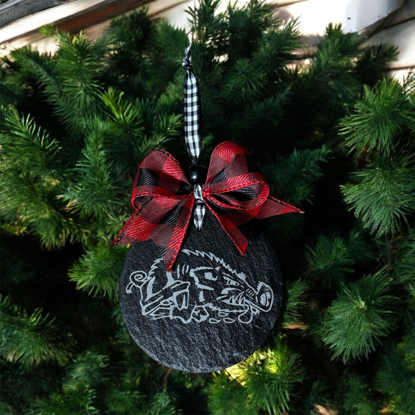 Arkansas Razorback Slate Christmas Ornament