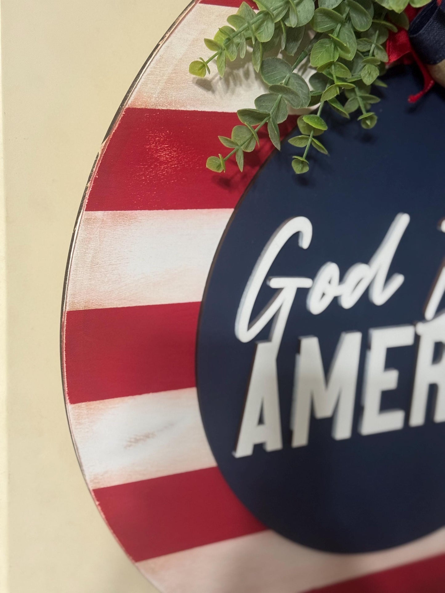 Patriotic God Bless America Door Hanger