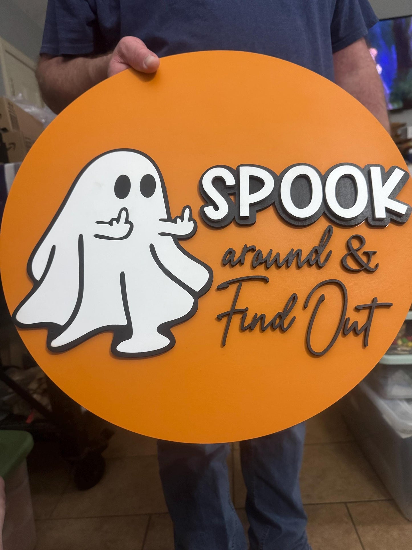 Spook Around Ghost Door Hanger SVG, Laser Cut File (Digital Download)