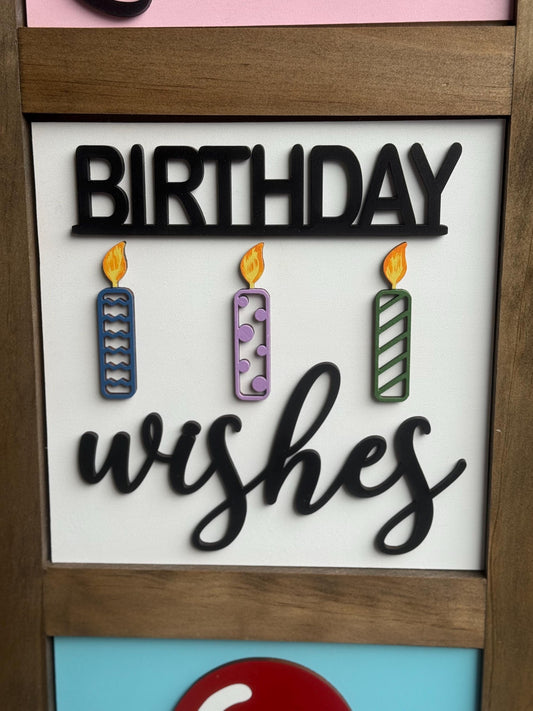 Birthday Themed Interchangeable Ladder Tiles