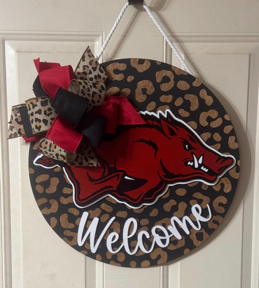 Arkansas State Razorback Door Hanger